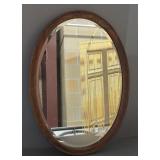 Beveled Glass Oval Wall Hanging Mirror, 30" x 22.5"
