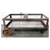 Metal Rolling Cart With Duel Square Frame