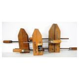 Wood Clamp Collection, Brands Include Craftsman, Hargrave, Jorgensen, Various Sizes, Total Qty 11, I