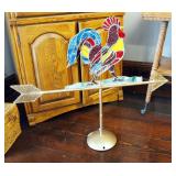 Decorative Stained Glass Rooster Weather Vane, 30in x 34in