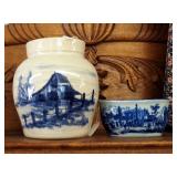 Vintage Ironstone Pottery Butter Mold, Paul Storie Pottery Crock With Lid Signed By Artist 1990