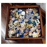 Vintage Costume Jewelry, Including Faux Pearl Necklaces, Broaches, Belt Buckles, Cuff Links And More