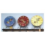 Battery Operated Bird Clock On Metal Easel Style Stands Qty 3