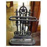 Antique Cast Iron Umbrella/Cane Stand, 26.5in x19in