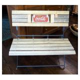 Slat Wood Coca Cola Bench, 35in x 40in x 25in