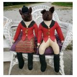 Made Especially For Kim Originals Seated Plush Fox Hunt Dolls, Qty 2, Approximately 28in Tall