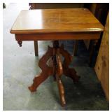 Antique Walnut Accent Table, 28in x 17in x 22in