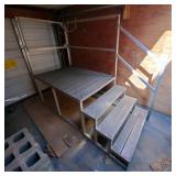 Aluminum Stairs Case With Hand Rail, 70in x 87in x 39, Platform Measures 57in x 39in