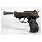 Walther Manurhin P1 9mmx19 Pistol SN# 225214, 2 Total Mags, In Leather Holster Stamped "Berlin 1963"