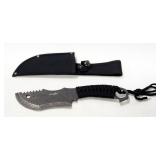 Master Cutlery Survivor Fixed Blade Knife, 5.25" Blade, In Leather Sheath