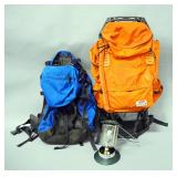 Outbound Inner Frame Backpack And Coleman Peak 1 Outer Frame Backpack And Propane Lantern (Bottle No