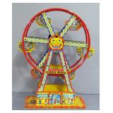 Chein "Hercules" Wind-Up Tin Ferris Wheel, Wheel Spins And Bell Rings When Wound