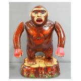 Modern Toys Tin Gorilla, Eyes Light Up, Other Parts Need Repair And Mechanical Tin Piggy Chef, In Bo