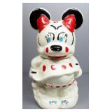 Vintage Mickey Mouse/ Minnie Mouse Cookie Jars, Qty 3, Depicts Minnie On One Side And Mickey On The 