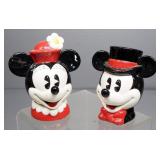 Lenox And Enesco Mickey And Minnie Mouse Ceramic Salt And Pepper Shakers, Total Qty 4
