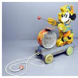 Fisher-Price 1938 Mickey Mouse Drummer Pull Toy #795