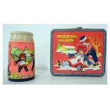 Vintage Aladdin 1973 Raggedy Ann And Andy Metal Lunchbox With Thermos, No Handle, And 1984 Chipmunks