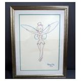 Tinkerbell Sketch, Double Matted, Framed, 27" Wide x 35" High