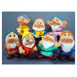 Seven Dwarves 8" Rubber Toys, Some With Squeakers 