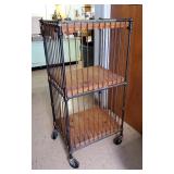 Vintage Rolling Wrought Iron Mail/Bell Hop Cart, 56.5in x 27.5in x 21in