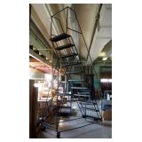 Eleven Step Rolling Warehouse Ladder, Platform Height 8ft 9in, Stairs Are 28in Wide