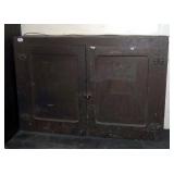 Antique Solid Wood 2 Door Wall Cabinet, 26in x 38in x 7.5in