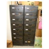 Vintage Allsteel, 8 Drawer Storage Cabinet, Qty 2, 52.5in x 14.5in x 25in