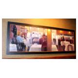 Framed Canvas Print Depicting Restaurant And Bar Scene, 42in x 120in