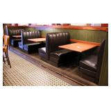 Vinyl Upholstered Restaurant Two-Place Booth Seating, Includes 2 Ends And 2 Double-Sided Middle Boot