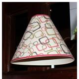 Contemporary Hanging 20in Round Light Fixtures With Cloth Bell Shades Qty. 3