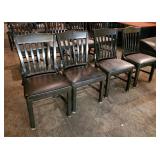 GAR Products Solid Wood Slat Back Chairs With Upholstered Seats Qty 4, Seat Hight 17.5in, Back Heigh