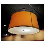 36in Drum Style Three Light Ceiling Fixture, 18.25in Tall