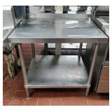 Stainless Steel Prep Table With Lower Shelf 33.5in x 36in x 30in