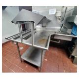 Stainless Steel Corner Wash Station, Includes 6in Deep Sink With Overhead Hose Nozzle Sprayer, Soap 