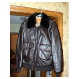 William Barry Mens Lined Leather Jacket, Size 40 Long