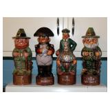 Albertas Ceramic Liquor Decanters Including Brandy, Irish Whiskey Qty 2, And Scotch, Total Qty 4 Pie