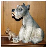 Resin Schnauzer Sculpture 12in Tall, Hagen Renaker Schnauzer, And Schnauzer Wax Candle