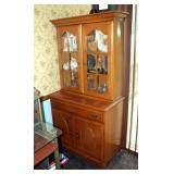 Two Piece Glass Front China Hutch With Single Drawer And Lower Storage, 67.5in x 34in x 18in