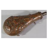 Copper Powder Flask With High Relief Images