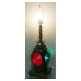 Adlake Non-Sweating Lamp, Chicago Table Lamp, 34" High, Both Lights Power On