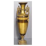 Pair Of Brass Urn Style Vases, Both 28" Tall