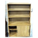 Mid Century Display/ Storage Cabinet With 3 Display Compartments And Lower Storage Area With Sliding