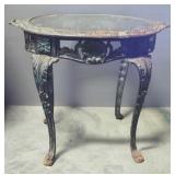 Brass End Table With Glass Top, 19.5" High x 23.5" Wide x 16" Deep