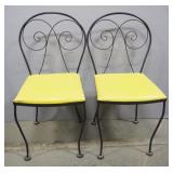 Cafe Chairs With Padded Seats, Qty 2