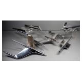 Vintage Car Hood Ornaments, Airplane Design, Believed To Be For 1950s Oldsmobiles, Qty 5