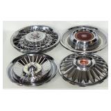 Vintage Car Hub Cap Collection, Various Styles, Includes Chevy, Ford, Cadillac And More, Approx Qty 