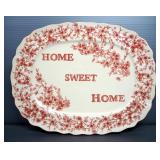 Home Sweet Home Ceramic Serving Plate And Violet Tinted Glasses Qty 6