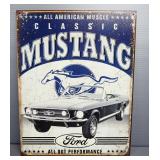 Ford And Ford Mustang Tin Sign Collection, Reproductions, And Thermometer And Light Switch Cover, To