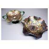 Carnival Glass Collection, Includes Fenton Christmas Plate, Fruit Bowl, Cup, 12 Days Of Christmas Pl