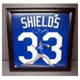 Autographed James Shields Kansas City Royals #33 Starting Pitcher Poster With COA Stickers, Framed, 